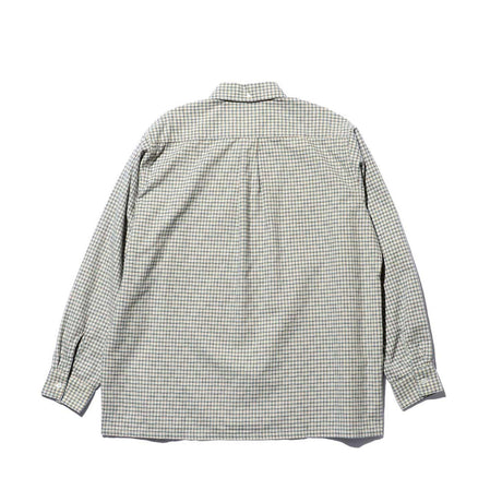 Beams+ OPEN B.D. DOBBY PLAID SHIRT, White