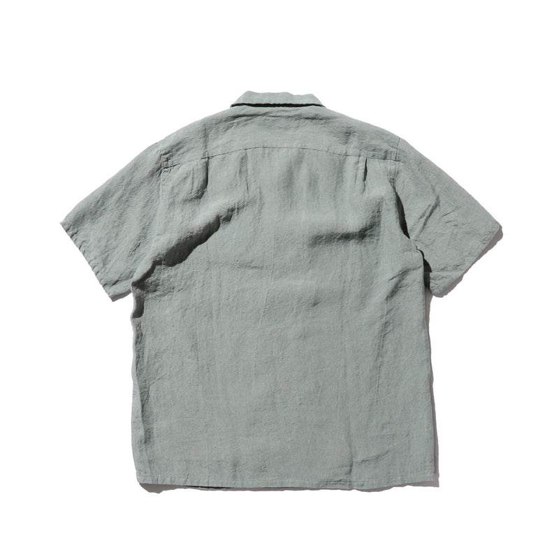 Beams+ OPEN COLLAR 1/40 LINEN, Sax