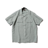 Beams+ OPEN COLLAR 1/40 LINEN, Sax