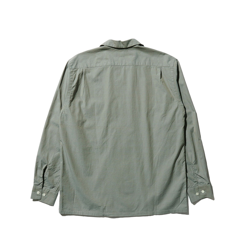 Beams+ OPEN COLLAR SLAB CHAMBRAY, Sage