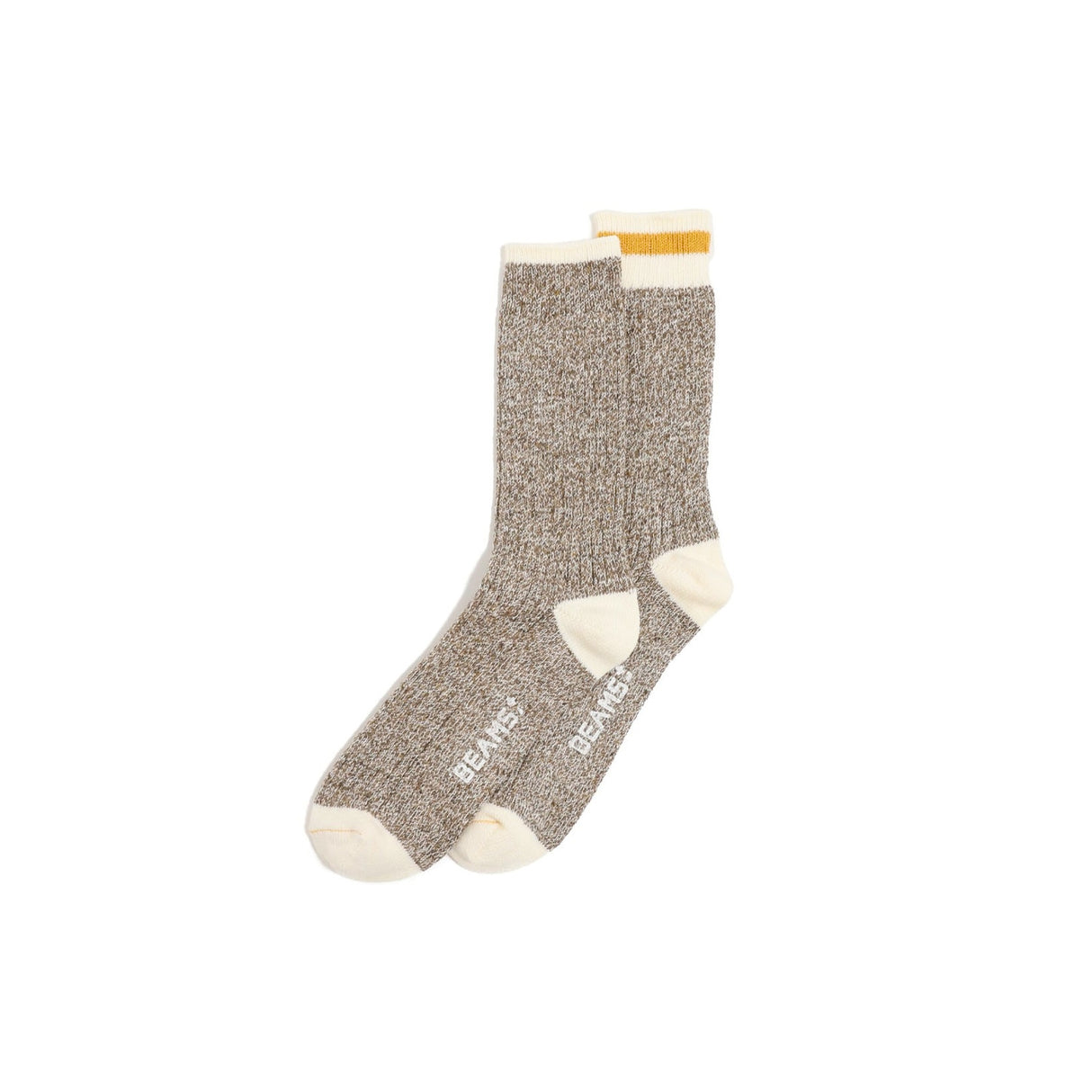 Beams+ RAG SOCKS, New Khaki/Yellow