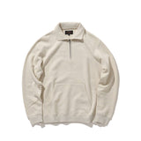 Beams+ SWEAT HALF ZIP, Oatmeal