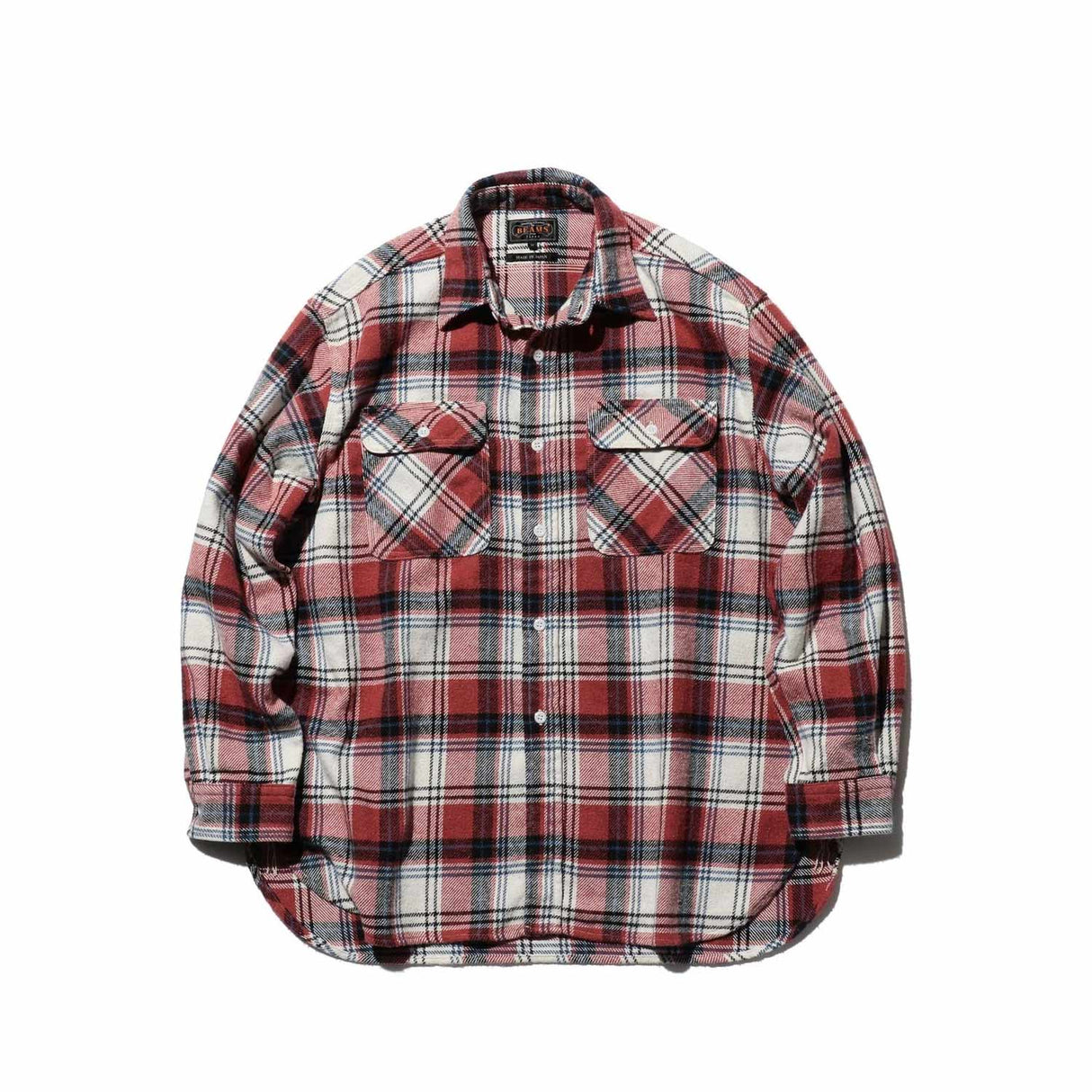 Beams+ WORK NEP PLAID SHIRT, Pink