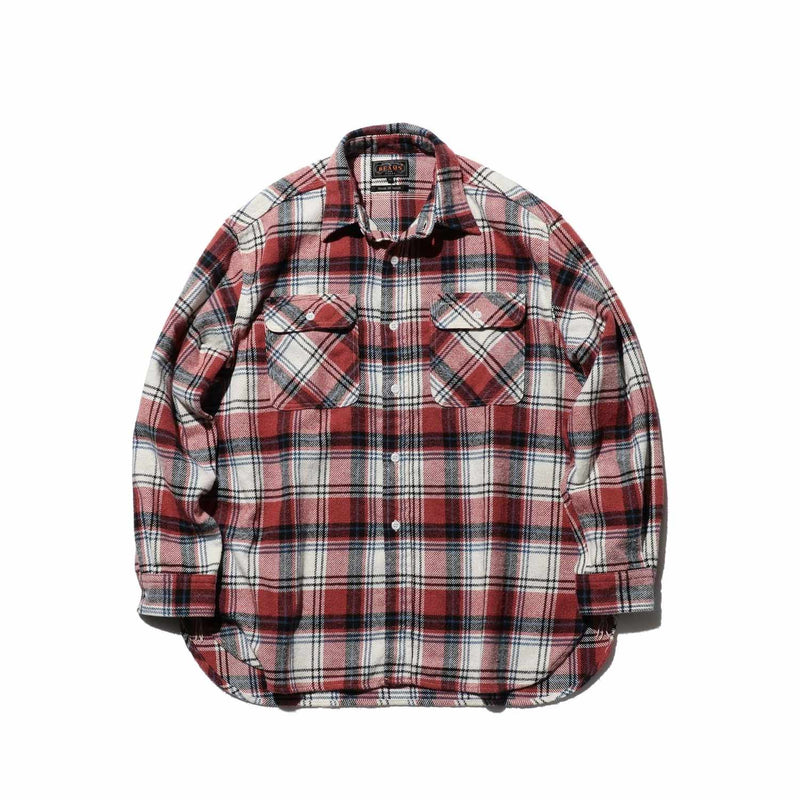 Beams+ WORK NEP PLAID SHIRT, Pink