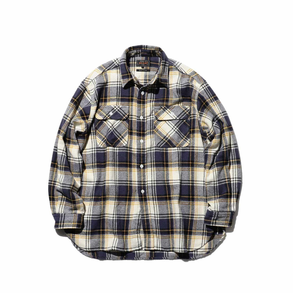 Beams+ WORK NEP PLAID SHIRT, Purple