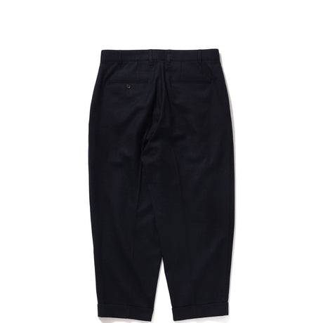 Beams+ 2 PLEATS FLANNEL PANTS, Navy
