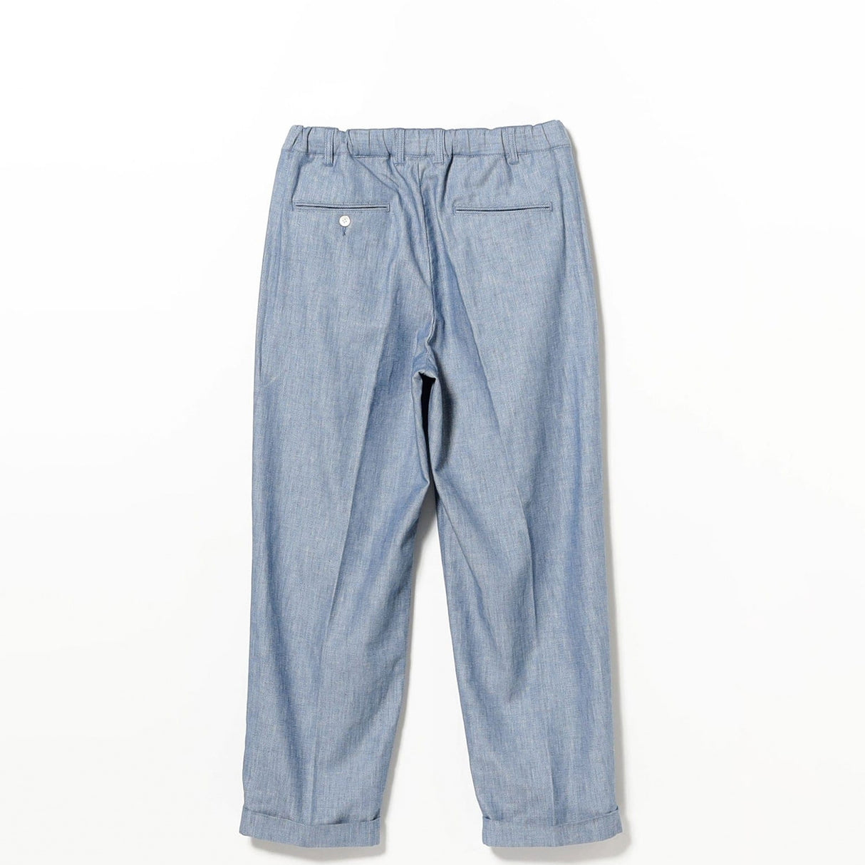 Beams+ 2 PLEATS RELAX TROUSERS INDIGO OX, Light Indigo