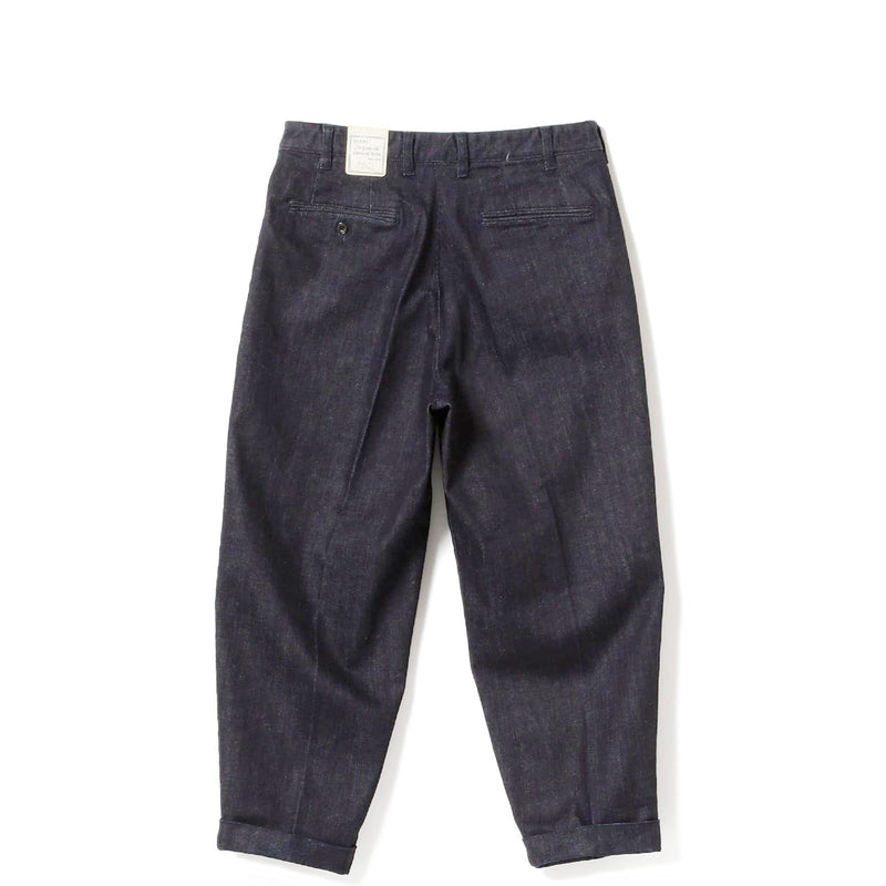 Beams+ 2 PLEATS TAPERED DENIM, Indigo