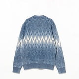 Beams+ CARDIGAN JACQUARD INDIGO YARN, Indigo