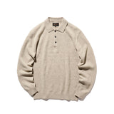 Beams+ KNIT POLO 9G, Beige