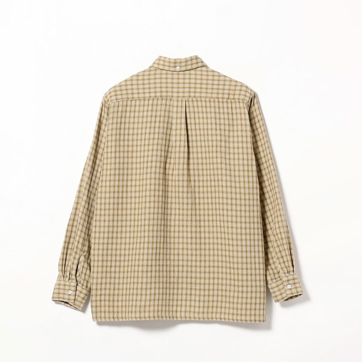 Beams+ OPEN B.D. PANAMA PLAID DOUBLE FACE, Beige