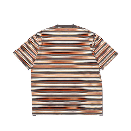Beams+ POCKET TEE MULTI STRIPE TEE, Grey