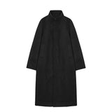 Birrot HIGH NECK WOOL COAT, Black