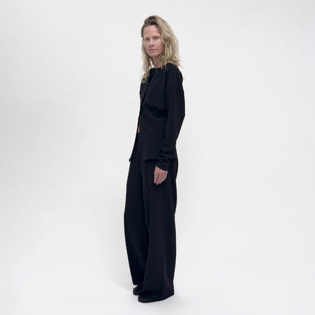Birrot LAY2 BOATNECK CARDIGAN, Black