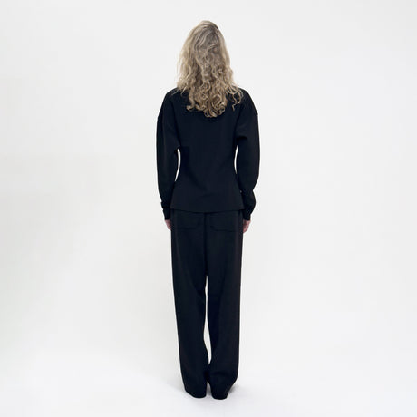 Birrot LAY2 BOATNECK CARDIGAN, Black