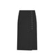 Birrot LAY2 BUTTONED WRAP SKIRT, Black