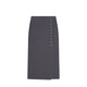 Birrot LAY2 BUTTONED WRAP SKIRT, Mood Indigo