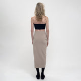 Birrot LAY2 BUTTONED WRAP SKIRT, Sand