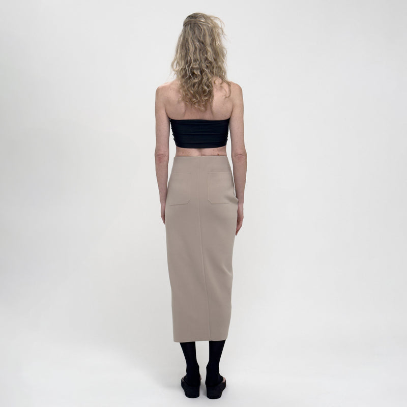 Birrot LAY2 BUTTONED WRAP SKIRT, Sand