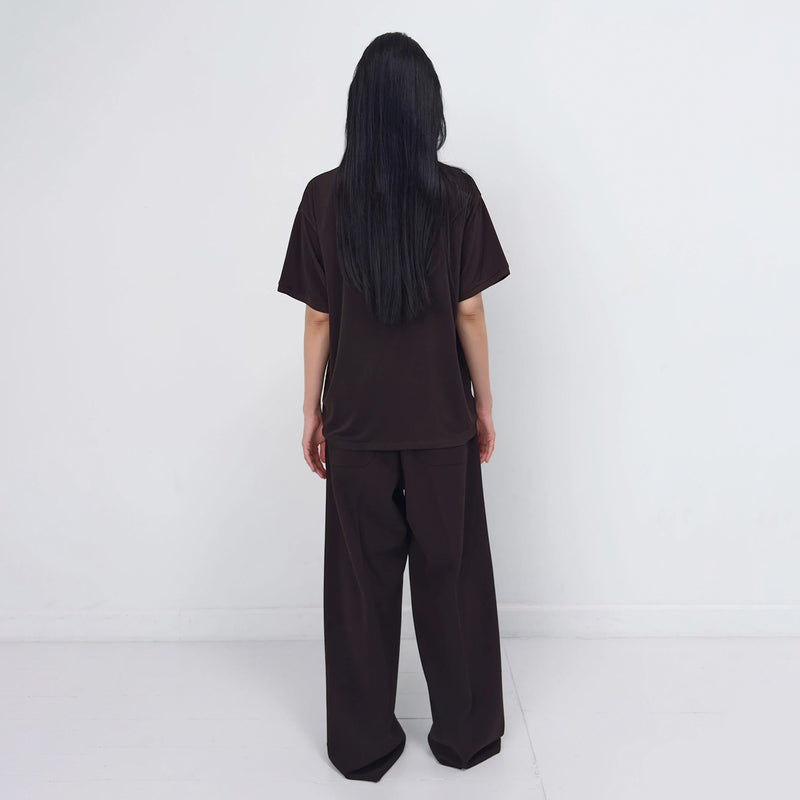Birrot LAY2 DRAWSTRING TROUSER, Cocoa Brown