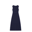 Navy dress on a white background