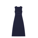 Navy dress on a white background