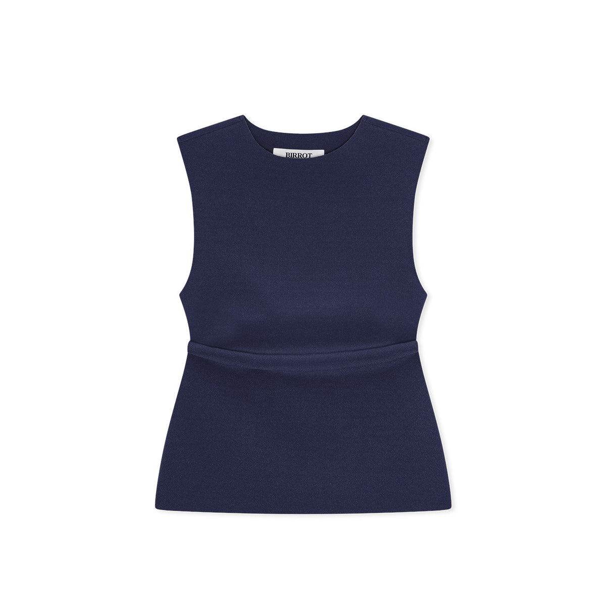 Navy top on a white background