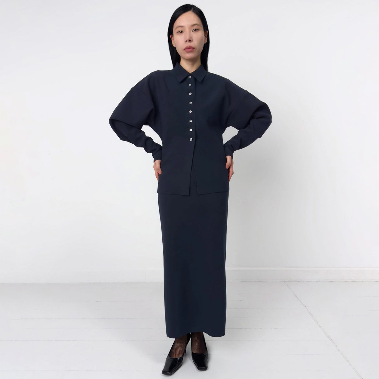 Birrot LAY2 H LONG SKIRT, Ink