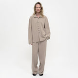 Birrot LAY2 RIB-COLLARED SHIRT, Sand