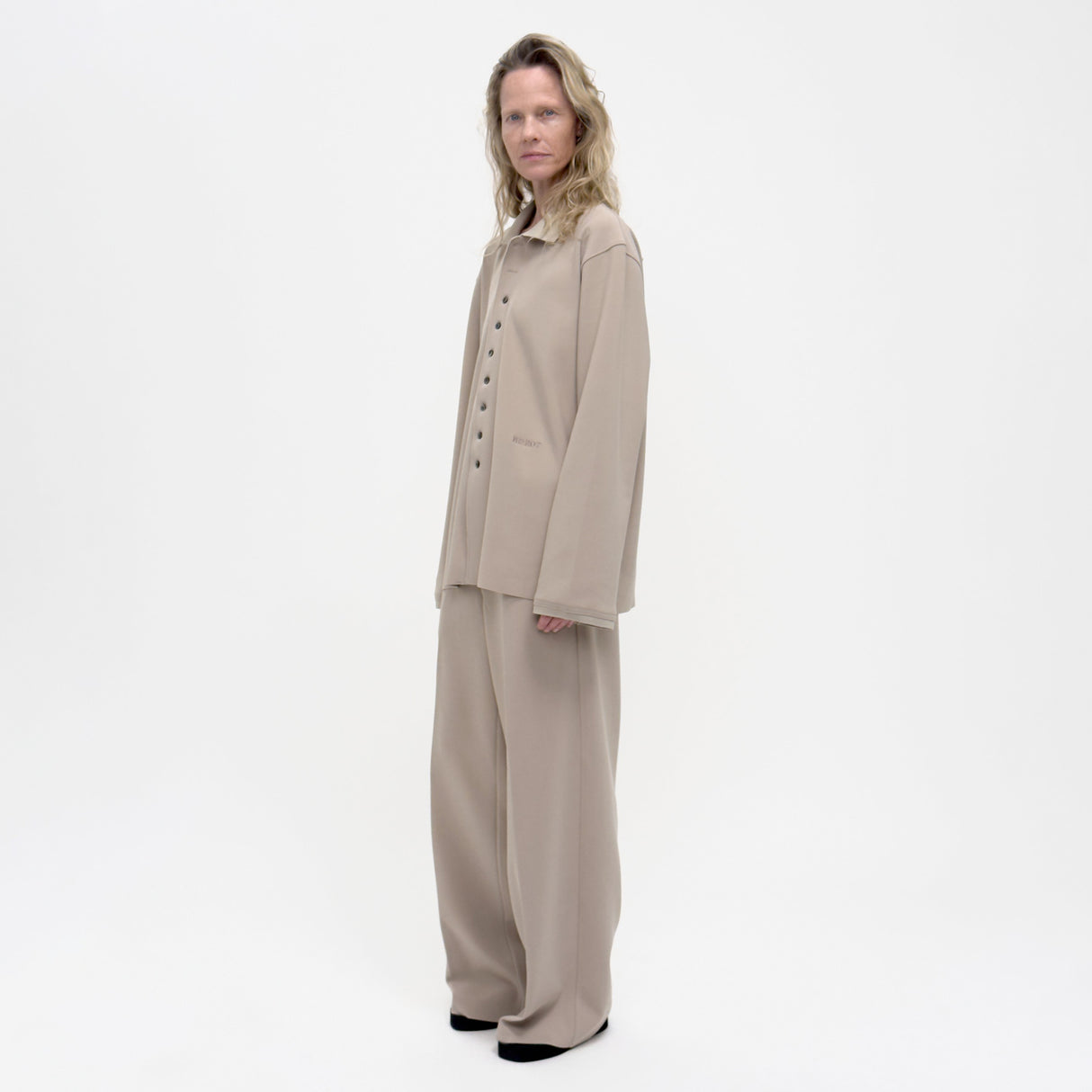 Birrot LAY2 RIB-COLLARED SHIRT, Sand