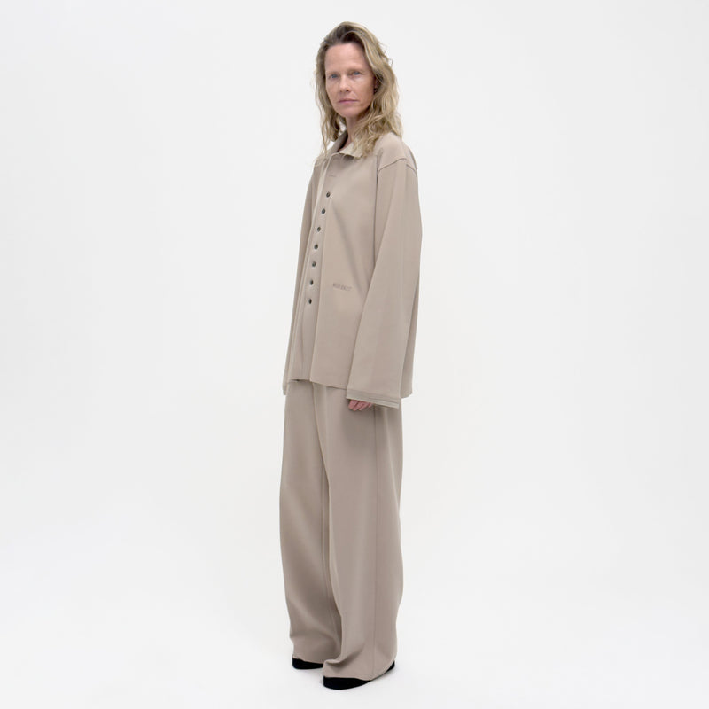 Birrot LAY2 RIB-COLLARED SHIRT, Sand