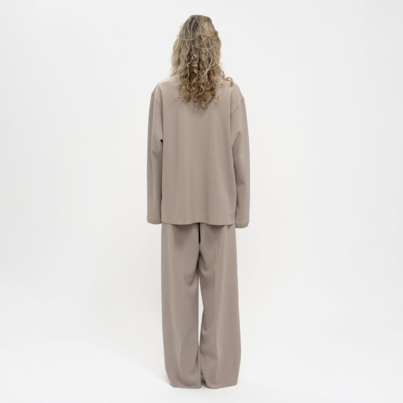 Birrot LAY2 RIB-COLLARED SHIRT, Sand