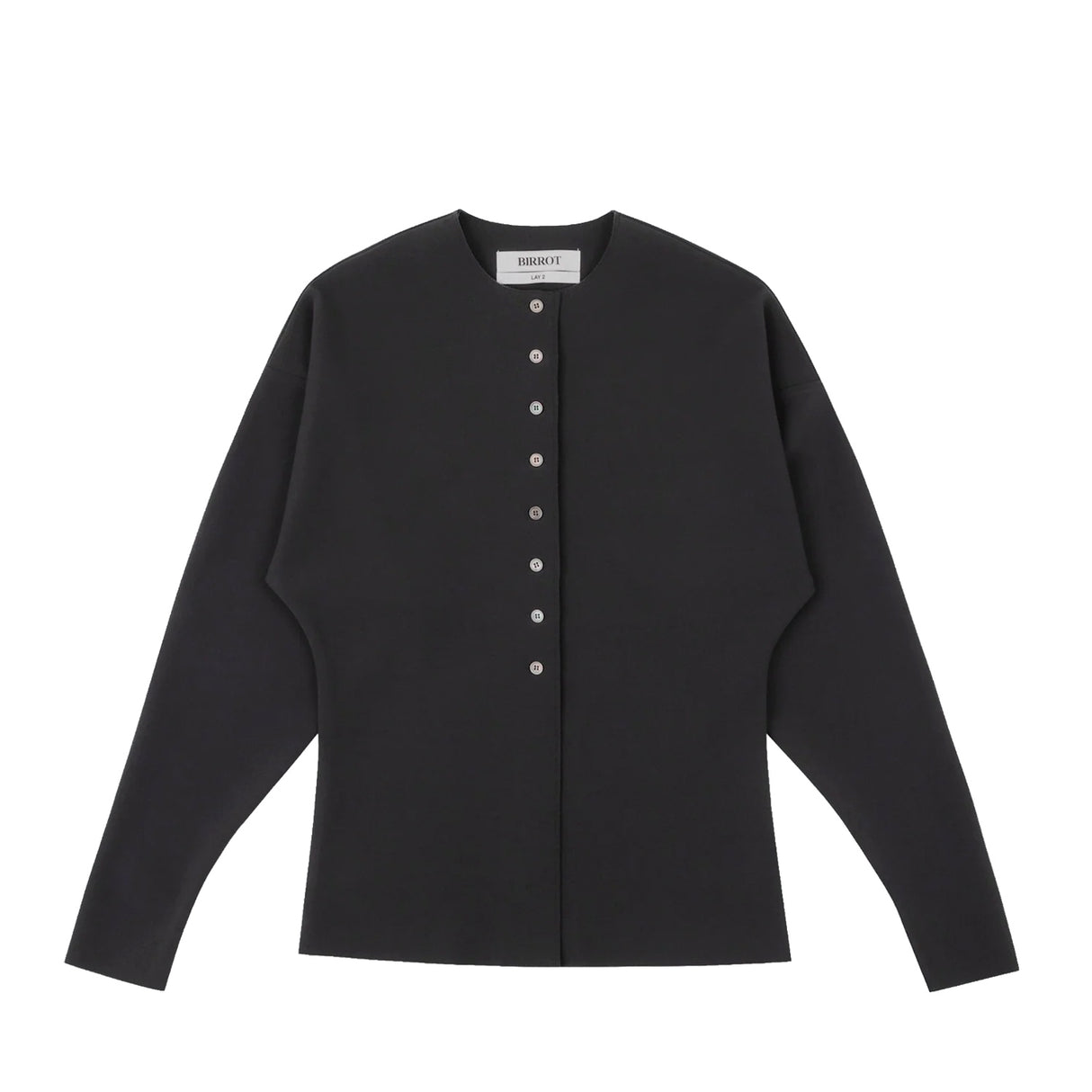 Birrot LAY2 ROUND-NECK CARDIGAN, Anthracite