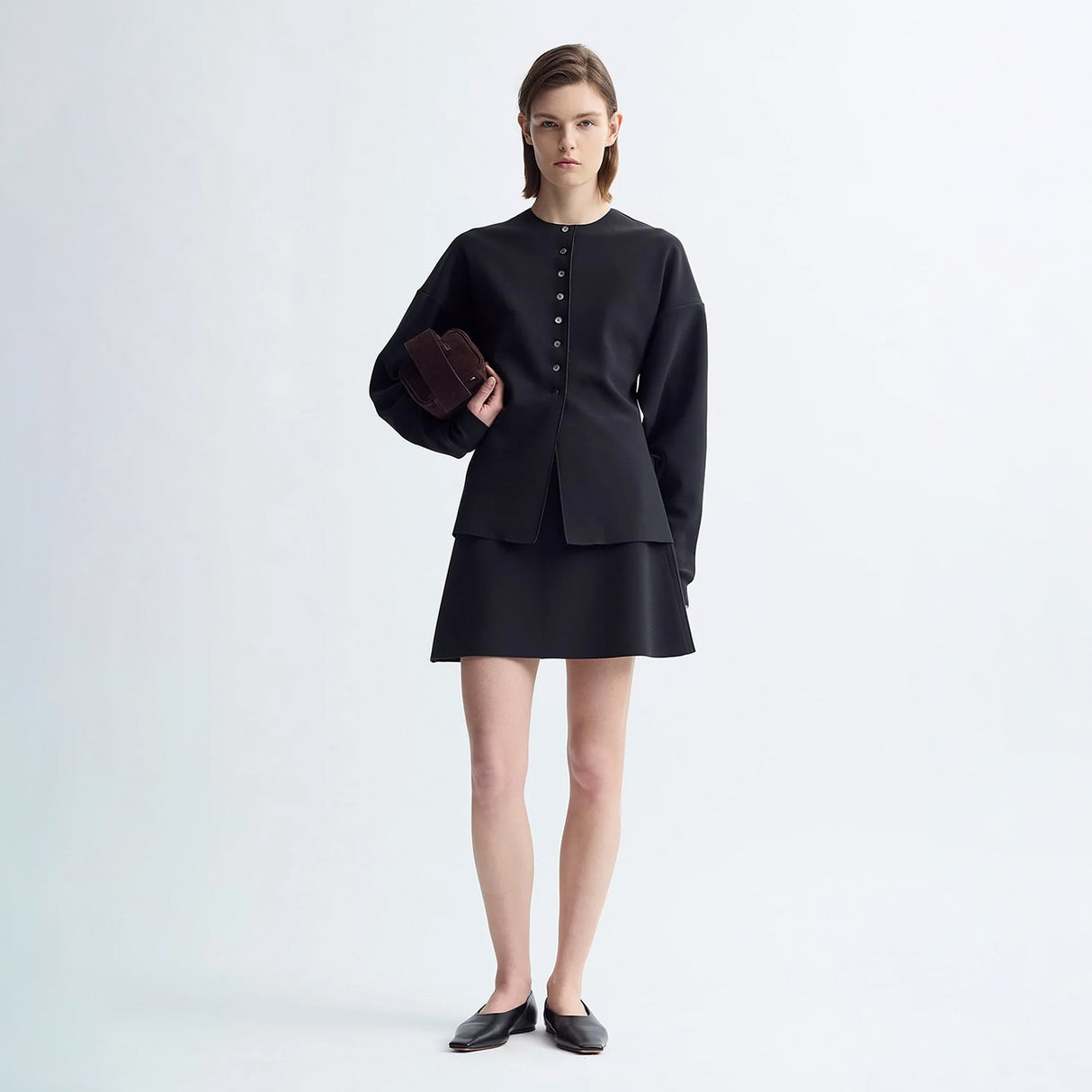 Birrot LAY2 ROUND-NECK CARDIGAN, Anthracite