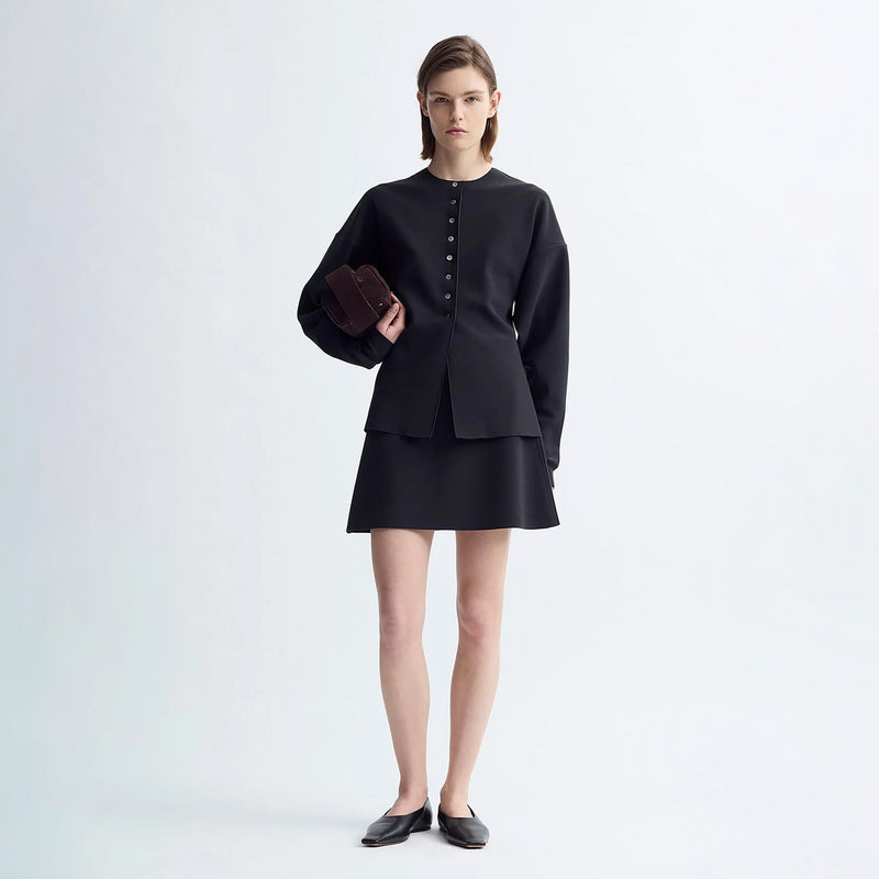 Birrot LAY2 ROUND-NECK CARDIGAN, Anthracite