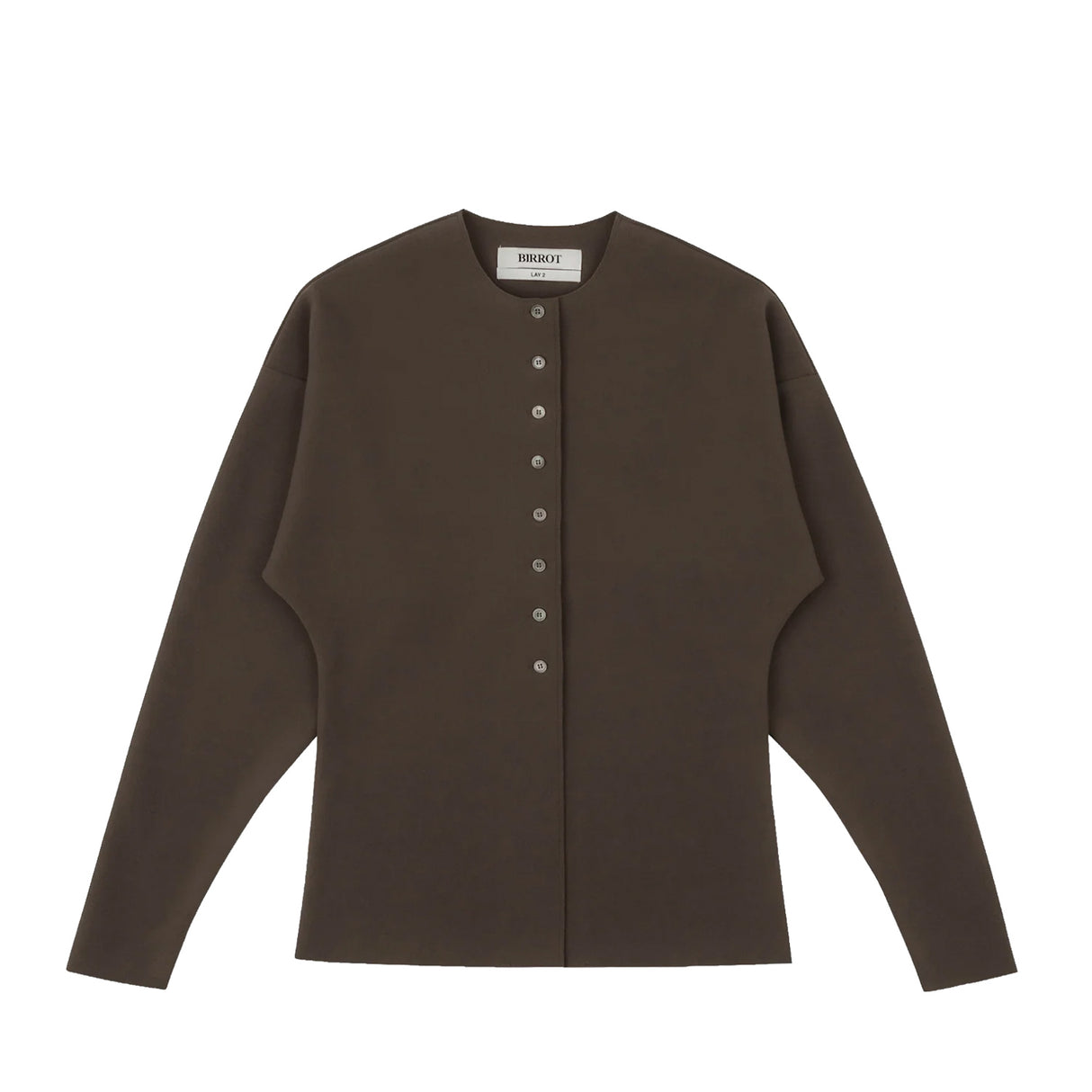 Birrot LAY2 ROUND-NECK CARDIGAN, Cocoa Brown