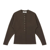 Birrot LAY2 ROUND-NECK CARDIGAN, Cocoa Brown