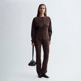 Birrot LAY2 ROUND-NECK CARDIGAN, Cocoa Brown