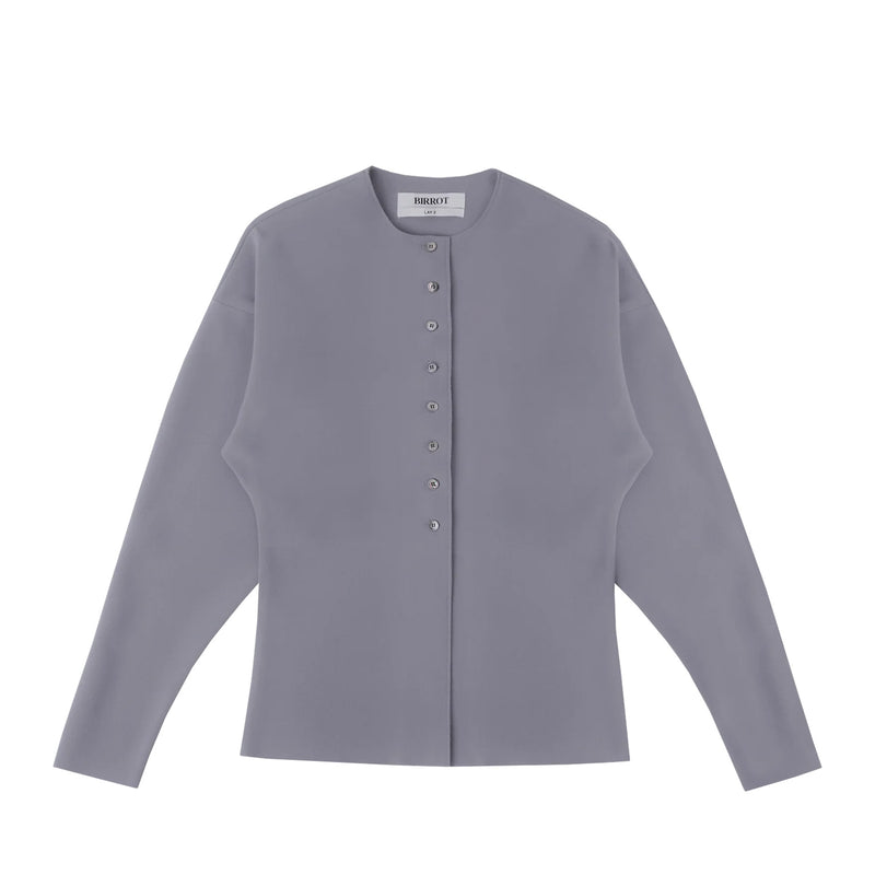 Birrot LAY2 ROUND-NECK CARDIGAN, Lilac Grey
