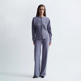 Birrot LAY2 ROUND-NECK CARDIGAN, Lilac Grey