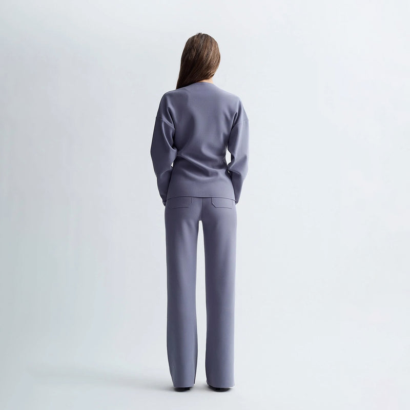 Birrot LAY2 ROUND-NECK CARDIGAN, Lilac Grey