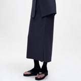 Birrot LAY2 BUTTONED WRAP SKIRT, Mood Indigo