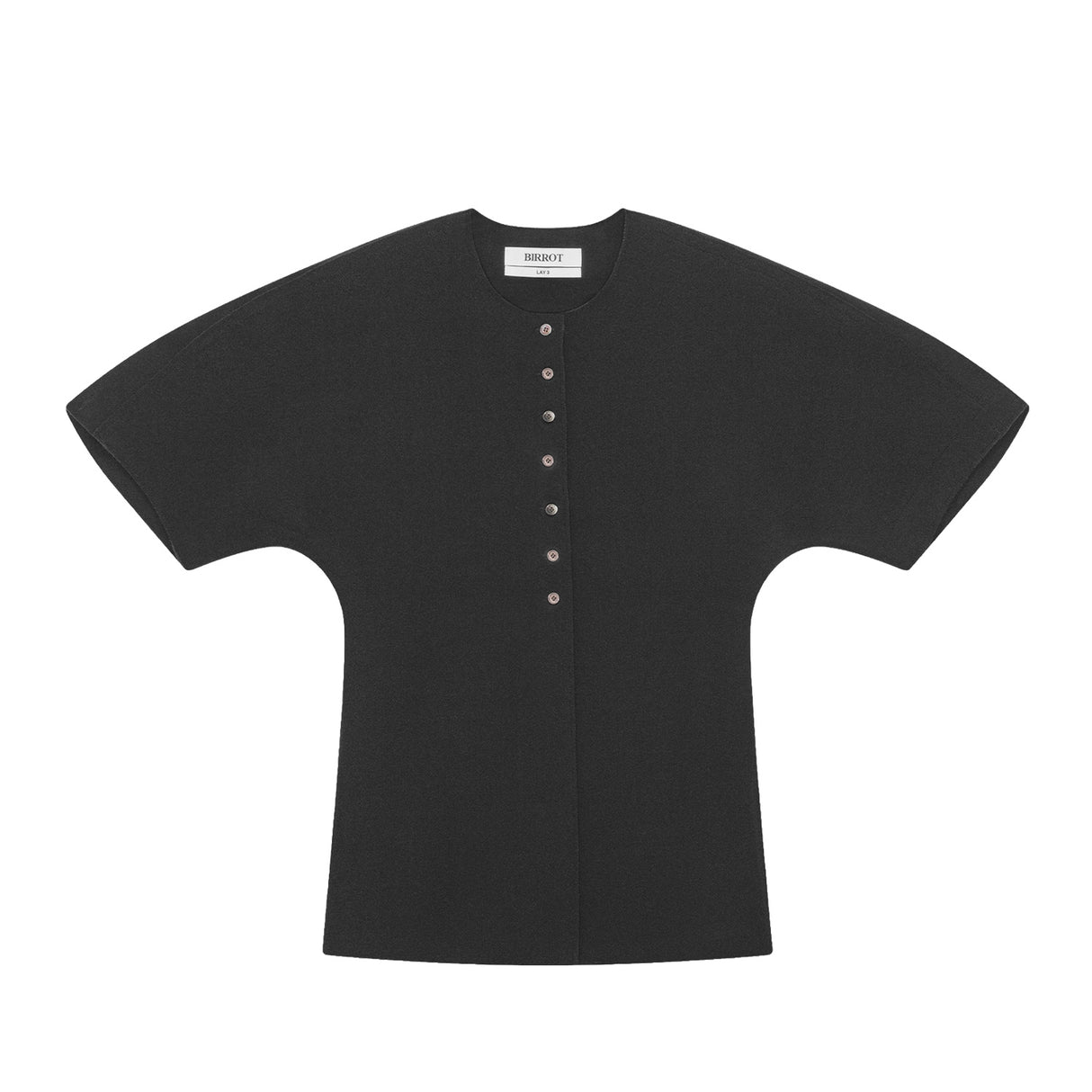 Birrot LAY3 HALF-SLEEVE BLOUSE, Black