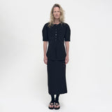 Birrot LAY3 HALF-SLEEVE BLOUSE, Black