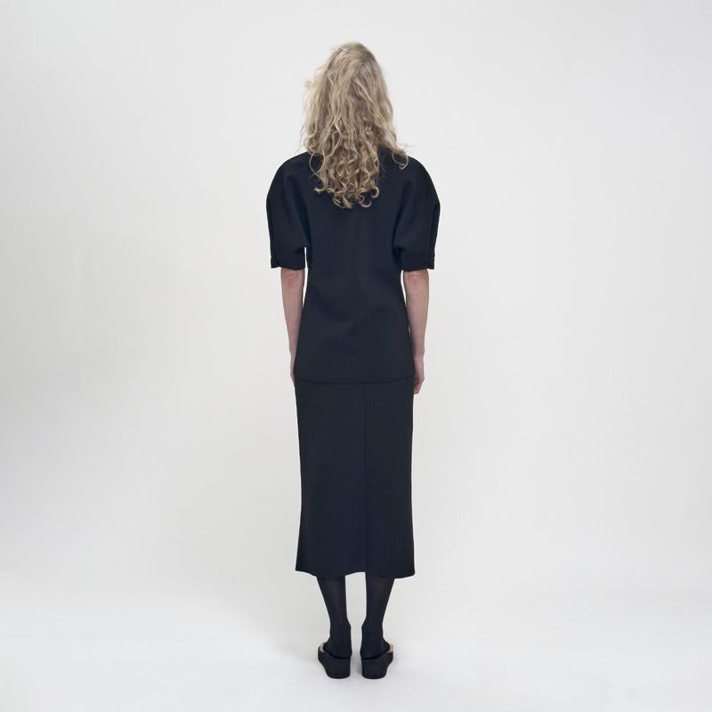 Birrot LAY3 HALF-SLEEVE BLOUSE, Black