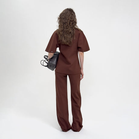 Birrot LAY3 HALF-SLEEVE BLOUSE, Brick