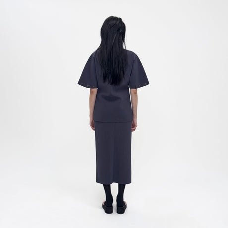 Birrot LAY3 HALF-SLEEVE BLOUSE, Mood Indigo