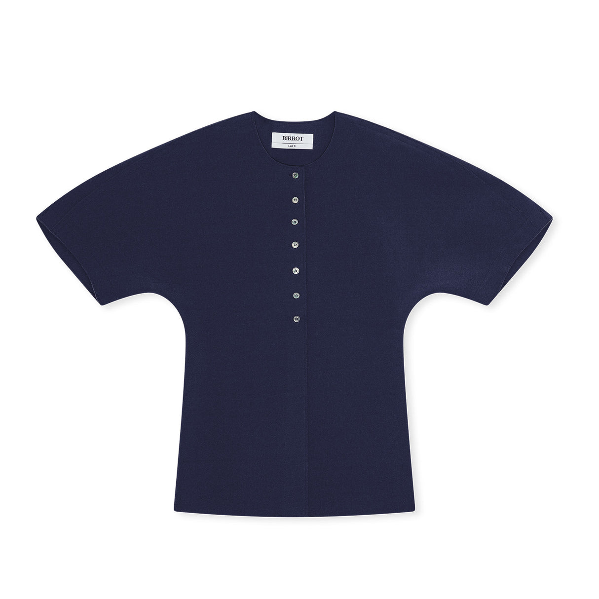 Birrot LAY3 HALF-SLEEVE BLOUSE, Mood Indigo
