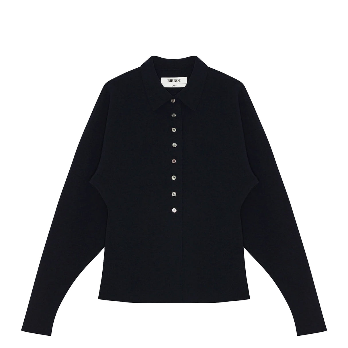 Birrot LAY3 POINT COLLAR CARDIGAN, Ink