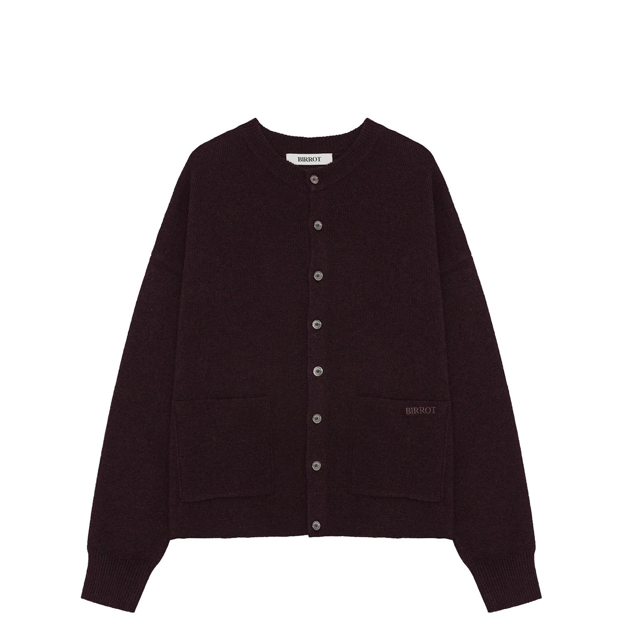 Birrot MERINO KNIT CARDIGAN, Dark Maroon